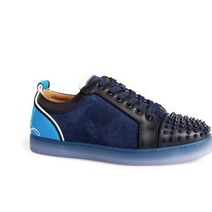 Christian Louboutin
Men's Blue Fun Louis Junior Spikes Suede & Leather Sneaker